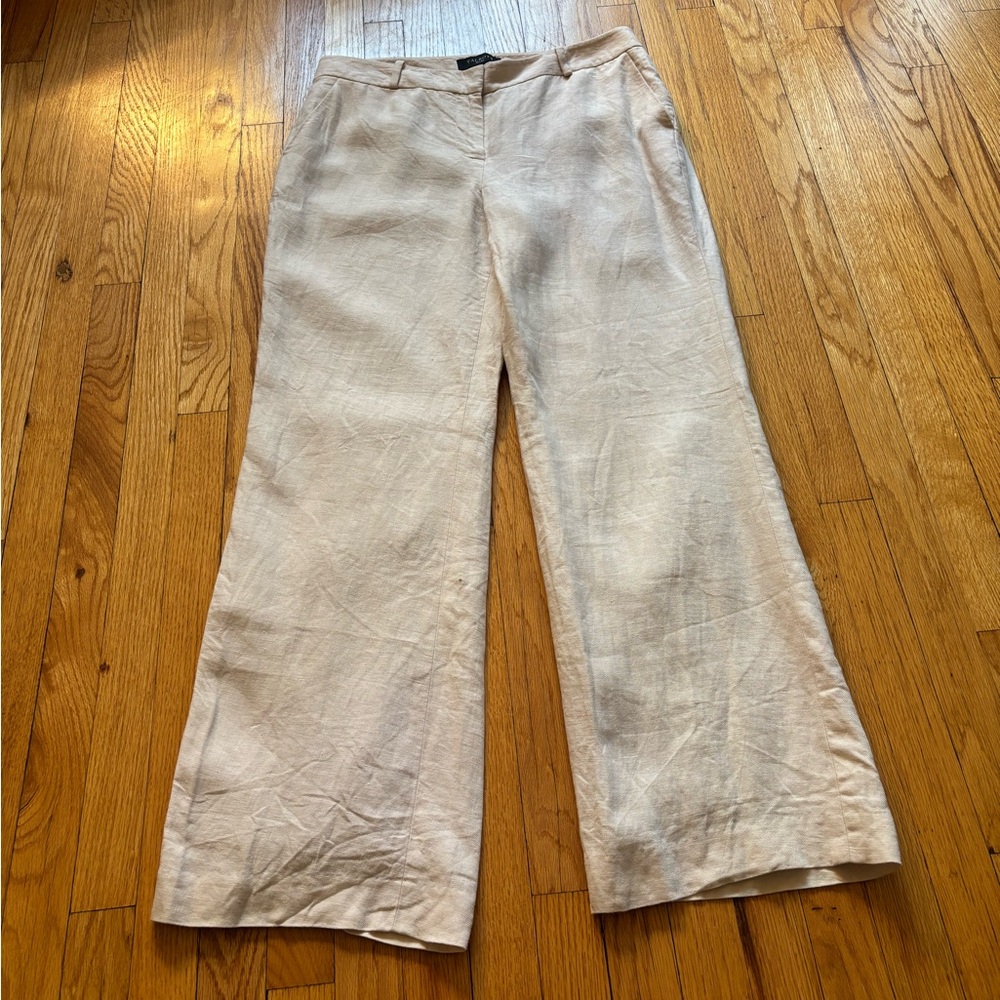 Talbots Light Cream 8P Linen Trousers